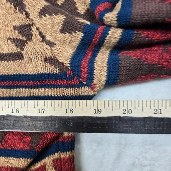 Sun Stone Cardigan Sweater Men Small Geometric Southwestern Aztec Shawl Collar